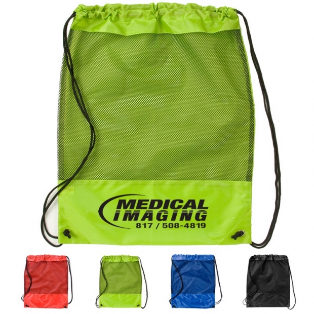 カスタマイズ ドローストリング メッシュ バッグ